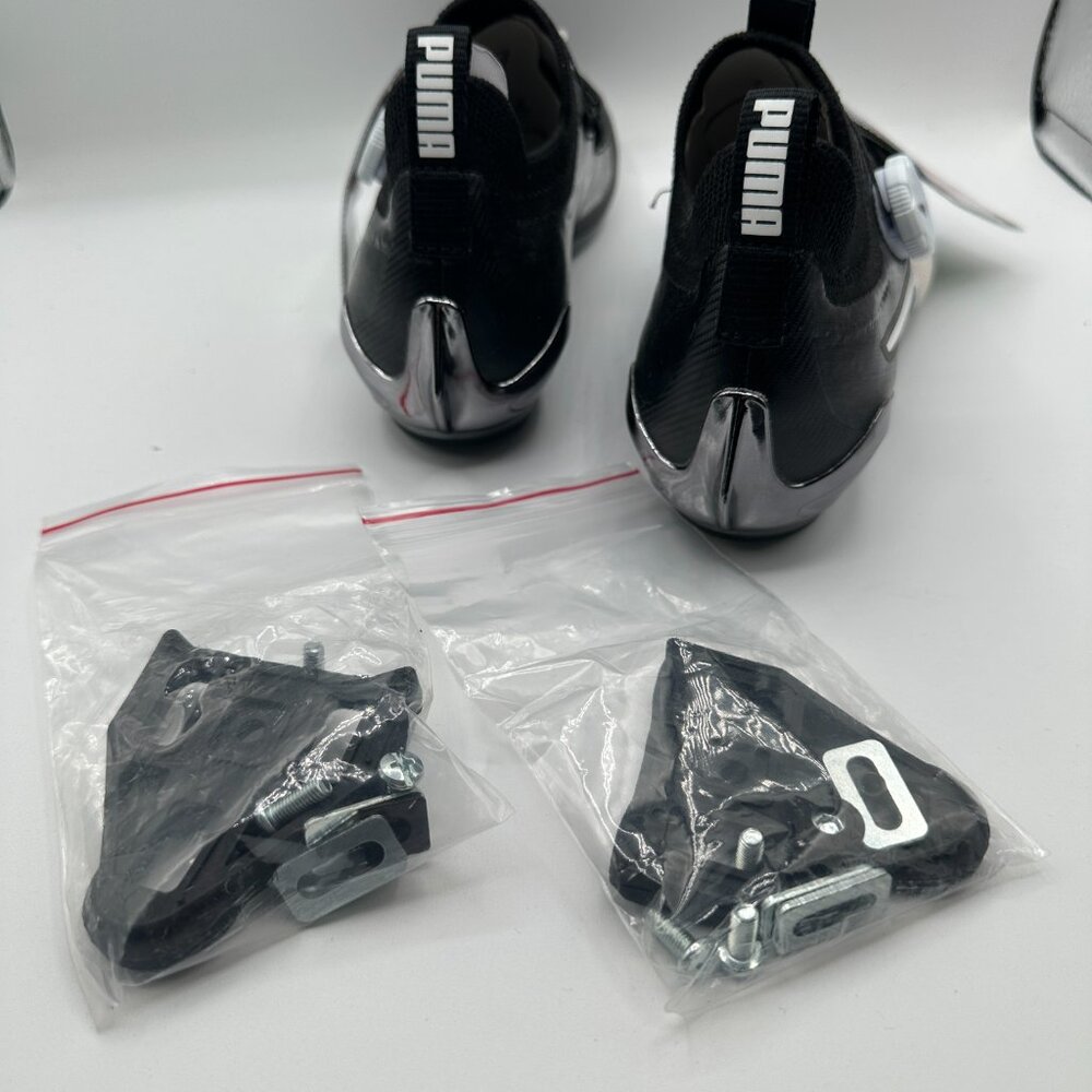 PUMA PWRSPIN Indoor Cycling Shoes Black/White 378096-04 Men's 5 NEW - Picture 8 of 10